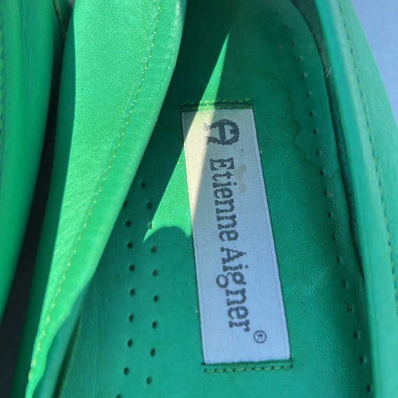 Etienne Aigner Green Penny Loafers Flats - Picture 2 of 3